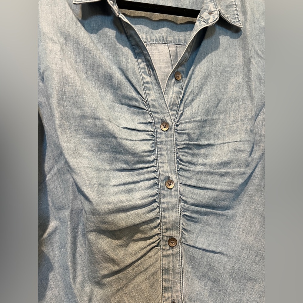 Light Blue/Jean Chambray Button Up Shirt - Picture 3 of 5